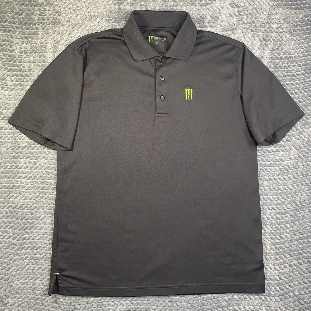 Monster Energy Men's Large Shirt Black Embroider Monster Energy Logo Performance